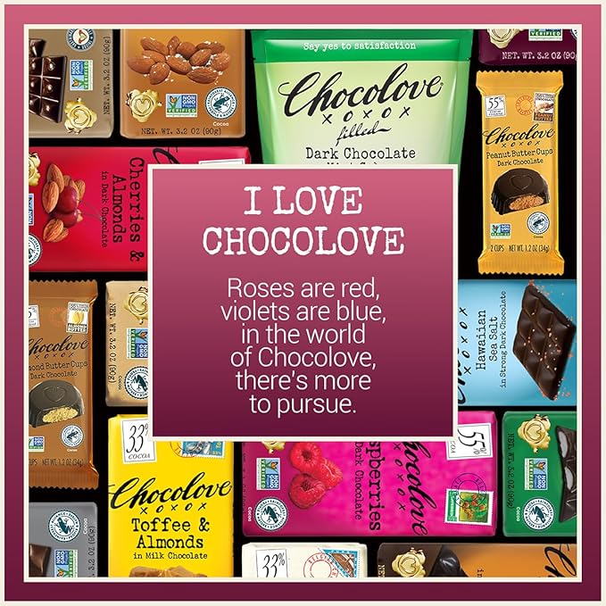 Chocolove Walnuts &amp Sea Salt Dark Chocolate Bars | 55% Cocoa | Crunchy Walnuts with a Salty Twist | Premium Dark Chocolate | Non-GMO Gluten-Free 3.2 oz Bar (12 Pack)