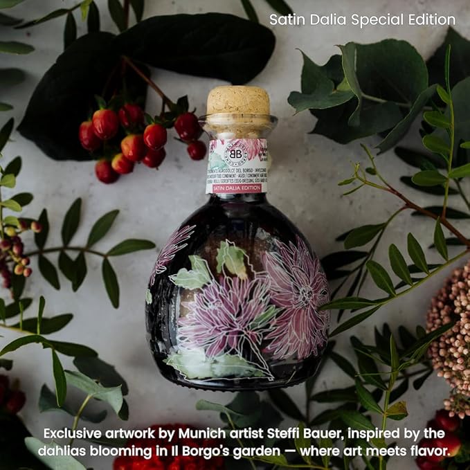 Il Borgo del Balsamico Aged Condiment Balsamic del Borgo Satin Dalia Edition – 8.45 Fl Oz (250 ml) – Aged Dressing Balsamic Vinegar Gourmet Condiment from Italy