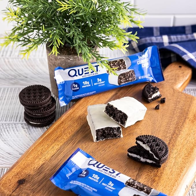 Quest Cookies &amp Cream Hero Protein Bar 18g Protein 12 Count &amp Pure Protein Galactic Brownie Bars 20g Protein 12 Count