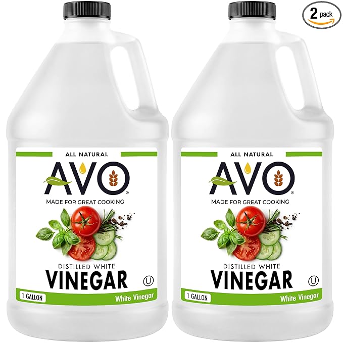 AVO Distilled White Vinegar 1 Gallon (128 oz) - 5% Acidity Pure Natural White Vinegar Gallon (2 pack)