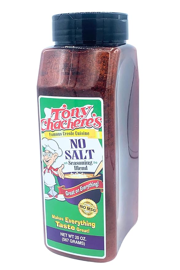 Tony Chachere's No Salt Seasoning - 20 oz Shaker Jar of Savory Spice Blend for Delicious Healthy Meals For Low Sodium Diets and Flavorful Seasoning