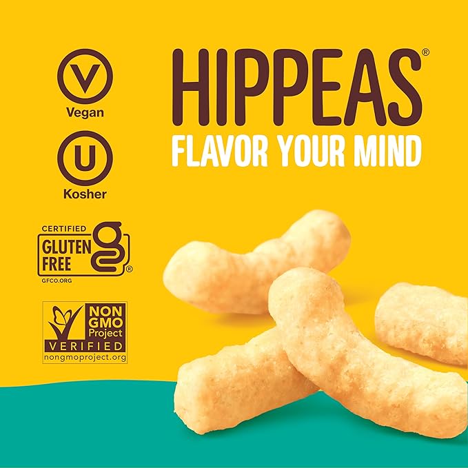 Hippeas Chickpea Puffs Flavor Blast: Blazin' Hot 0.75 Ounce (Pack of 18) 3g Protein 2g Fiber Vegan Gluten-Free Crunchy Plant Protein Snacks