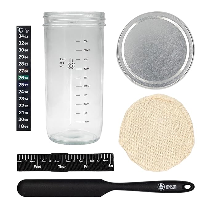 Cultures for Health Whole Wheat Sourdough Starter Bread Lame &amp Starter Jar Kit Bundle | Essential Baking Supplies for Homemade Bread | DIY Breadmaking Kit