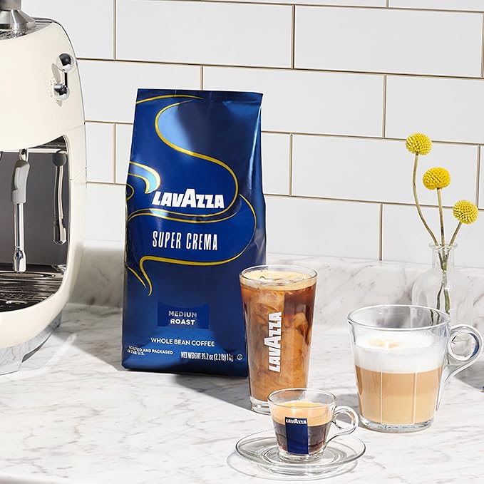 Super Crema Whole Bean Espresso Coffee 2.2lb Bag Vacuum-Packed