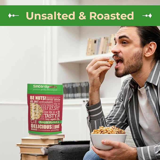 Sincerely Nuts – Whole Cashews - Roasted and Unsalted | High in Protein Everyday Healthy Snack - Rich in Nutrients |Vegan Keto &amp Kosher | Gourmet Quality Vegan Cashew - 2 (LB). Bag