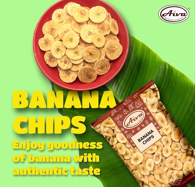 Aiva Dried Sweetened Banana Chips (5 LB) – Fresh Crispy &amp Sweetened Delicious Snack for Snacking