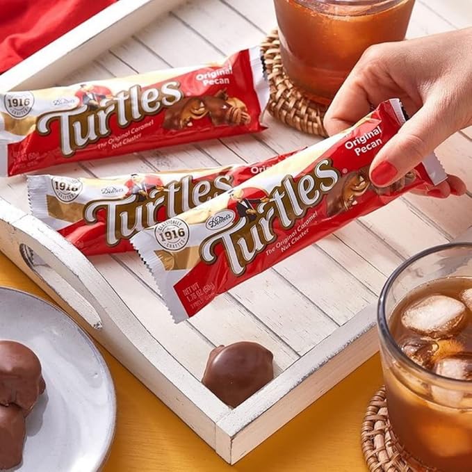 DeMet's Turtles Milk Chocolate Caramel Nut Cluster Bar (1.76 Ounce 3-Piece Bar 24 Count) Perfect Grab-N-Go Snack or Sit &amp Savor