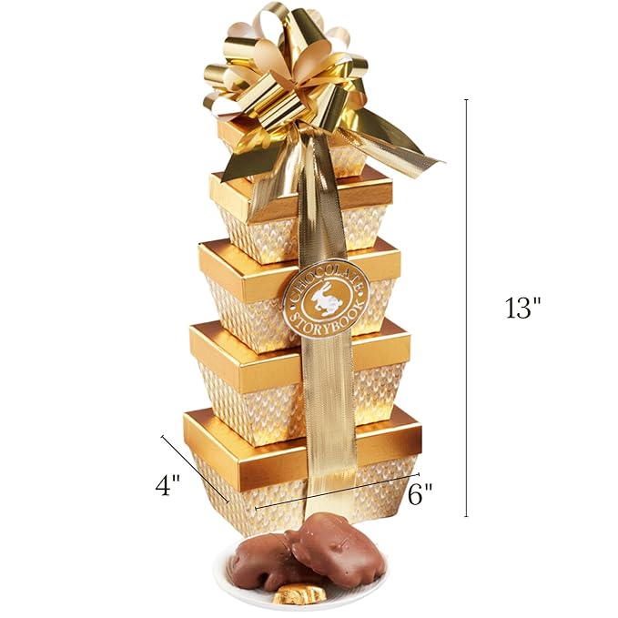 Chocolate Assortment Gift Box - Truffles Assorted Milk Dark White Chocolates Special Occassions (Chocolate Ballotin Gift Tower)