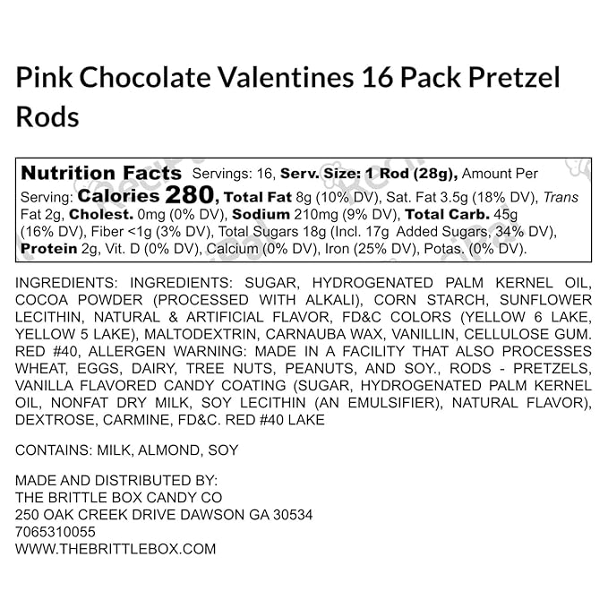 16 Valentine’s Day Strawberry Chocolate Pretzel Rods – Individually Wrapped
