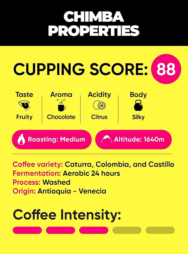 MERA CH!MBA Colombian Coffee: 2 Pack Specialty Grade Ground 454g Medium Roast Arabica Coffee Smooth No Bitter