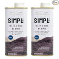 SIMPLi Oil Blend Olive Oil Extra Virgin Cold Pressed High Smoke Point Nutty and Herbaceous Flavor (2 Pack 16.9 oz each)