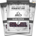 Black Pepper Grass Fed Beef Jerky - 100 Calorie Snacks Gourmet Healthy Low Carb High Protein - Keto Friendly &amp Gluten Free (3 Packs)