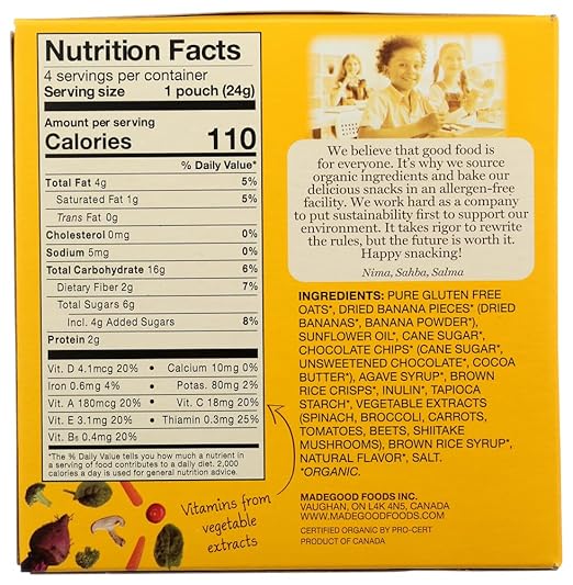 Made Good Organic Granola Chocolate Banana Minis Multipack 24gx4 (Pack of 6)