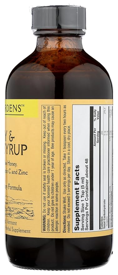 ZAND Lemon and Honey Syrup with 170 mg of Vitamin C and 3 mg of Zinc Apitherapy Formula Includes Raw Honey Organic Apple Cider Vinegar Echinacea Blend Rose Hips and More 8 FL. OZ. 48 Servings