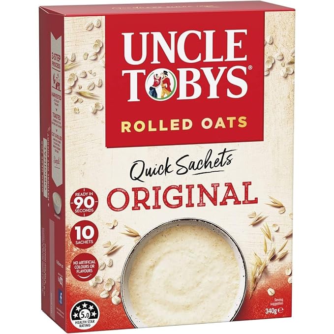 UNCLE TOBYS Oats Quick Sachets Original 10 Sachets 340g