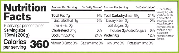 [KCHELIN] Microwaveable Korean Vegetable Fried Rice (Pack of 6) Korean Food Instant Quick &amp Delicious Shelf- Stable On-the-Go Meals 7.05 oz per Bowl