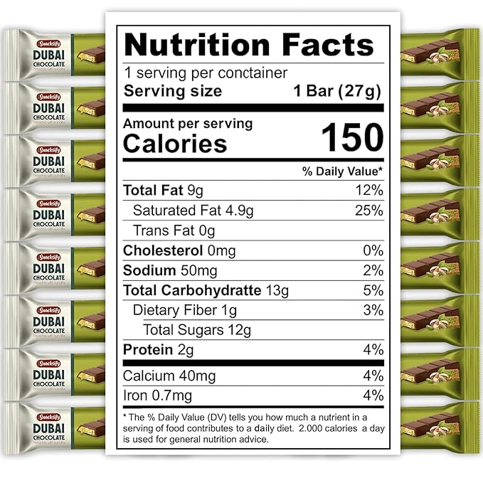 24-Pack Mini Dubai Chocolate Bars Pistachio – 27 g (0.95 oz) Each Ideal for Kids &amp Dubai Chocolate Lovers