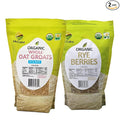 McCabe Organic Whole Grain Oats (2lbs) &amp Rye Berries (2lbs) Combo | USDA &amp CCOF Certified | Raw &amp Whole | Packed in USA