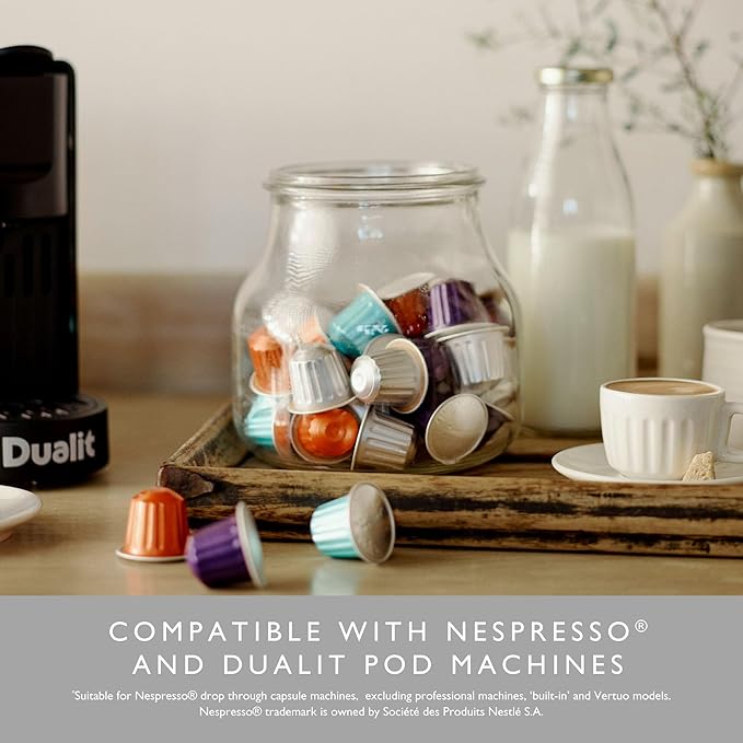 Dualit Original Line Compatible* Lungo Americano Recyclable Aluminium Coffee Capsules | 120 Pack - 12 X 10 Pk - 120 Servings of Premium Eco Friendly Coffee Pods - 100% Recyclable Original Line Compati