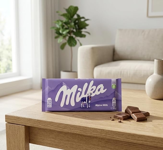 Milka Alpine Milk Chocolate - 90g (Pack of 10)