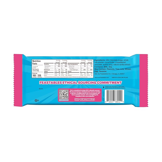 MrBeast Feastables Milk Chocolate Bar King Size 10 Count Creamy Milk Chocolate Candy Fairtrade Cocoa 2.1oz Each