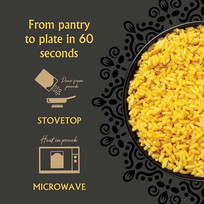 Mina Saffron Rice Festive Rice Pearl Couscous Variety Pack of 6 Ready to Eat Microwavable Couscous Pearls Side Dishes Vegan Protein Non-GMO Kosher