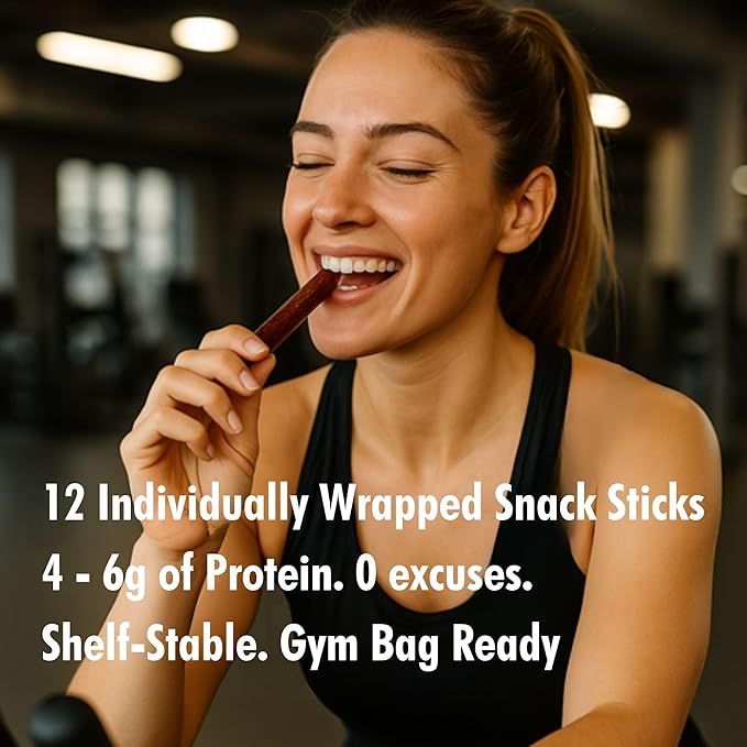 Jerky.com 12-Pack Meat Stick Variety Pack - Includes Bonus Pepper Jack Turkey Sticks - Bold Meat &amp Snack Sticks Sampler | High Protein Low Carb Keto Friendly | Turkey Ham Pork Beef Jerky Gift