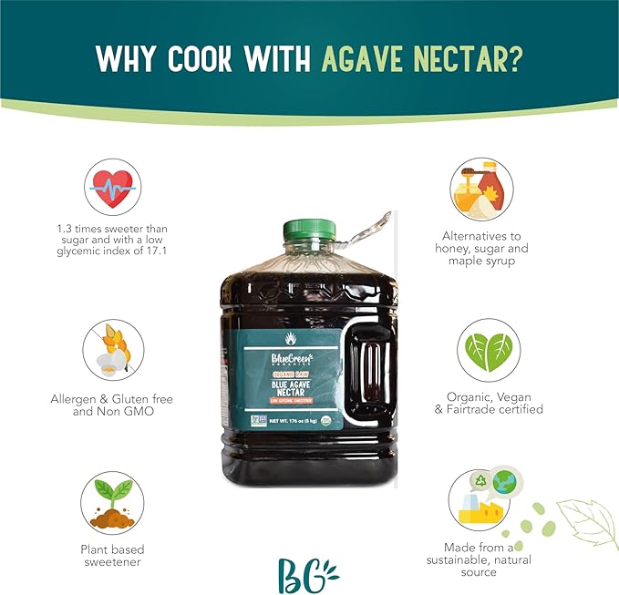 Blue Green Agave Organic Nectar Raw Blue 176 Ounce