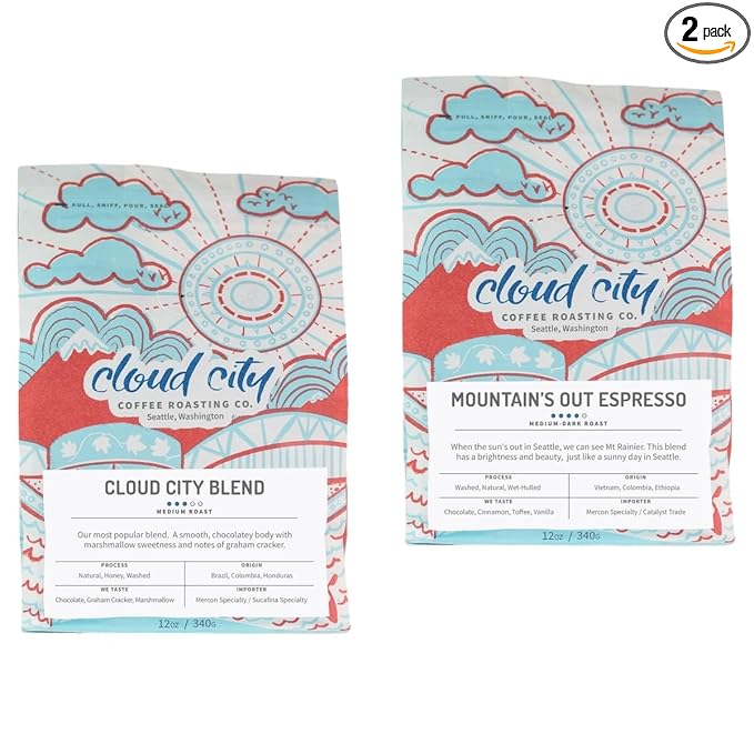 Bean Box Sampler - Roasted by Cloud City 2-Pack Whole Bean Coffee Gourmet Coffee