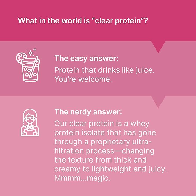 Oath Nutrition Clear Whey Isolate Protein Powder Pink Lemonade 20g Complete Protein per Serving No Added Sugar Grass-Fed 18 Servings