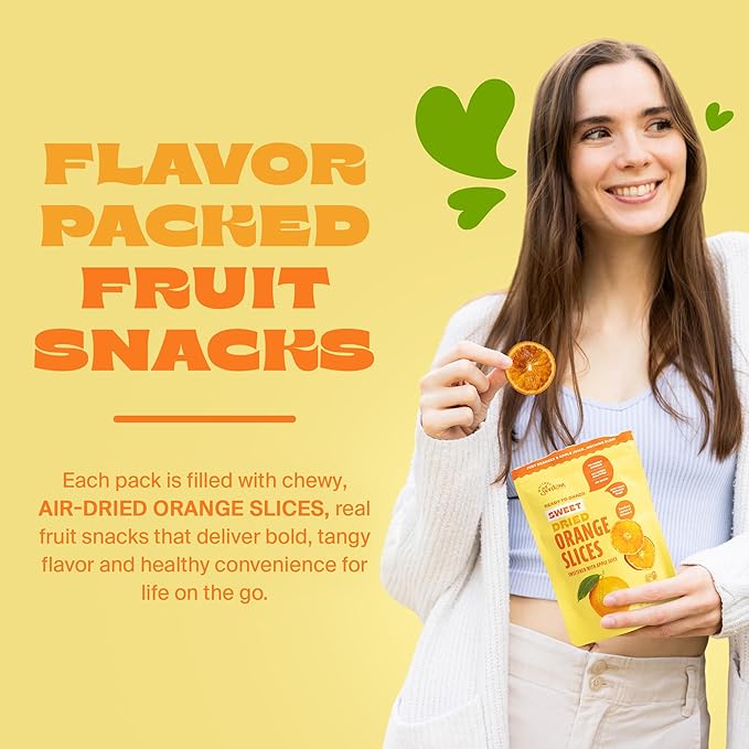 Whitney Jordan Naturals Air-Dried Orange Slices 2 Oz Pack of 10 - Dried Fruit Snack Made from Real Oranges - Gluten-Free Vegan Chewy Real Fruit for Healthy Snacking On-the-Go
