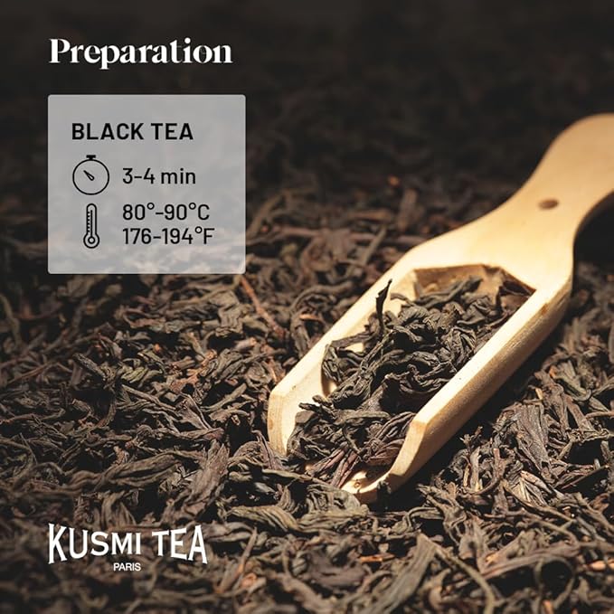 Kusmi Tea - Bouquet of Flowers No.108 - Organic Earl Grey Black Tea with Bergamot &amp Ylang Ylang - Flavored with Citrus - Robust Caffeinated Tea - Loose Leaf Tea - Tin Box of 3.5 oz