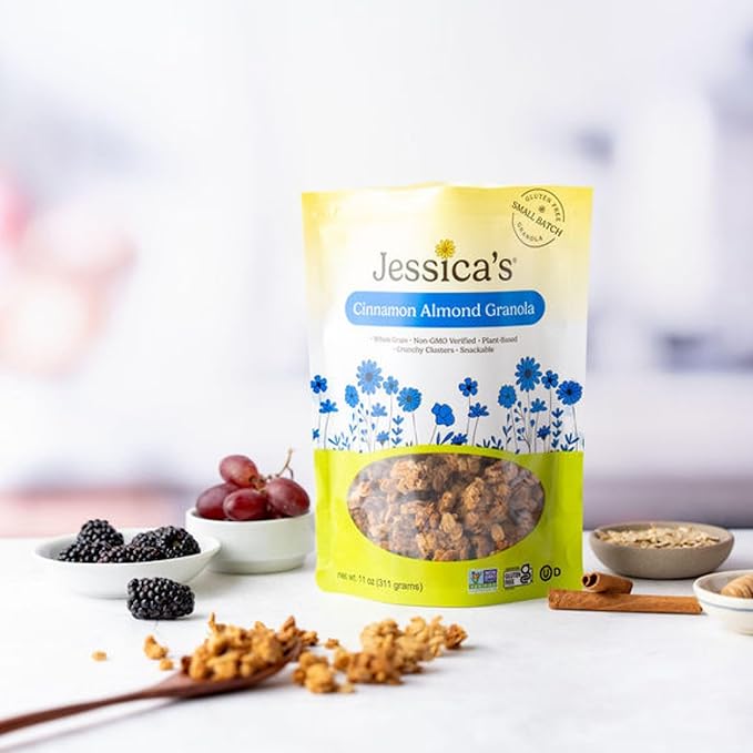 Jessica’s Cinnamon Almond Granola - Handmade Non-GMO Gluten-Free Whole Grain 11oz (3 Pack)