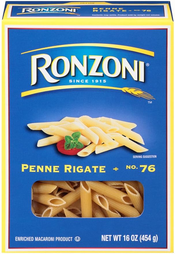 Ronzoni Penne Rigate 16 oz (Pack of 12)