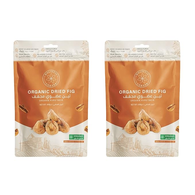 Holistic Corner Organic Dried Fig Sun Dried Unsulfured No Added Sugar 300g | 0.66lbs | 10.6oz 2 Pack