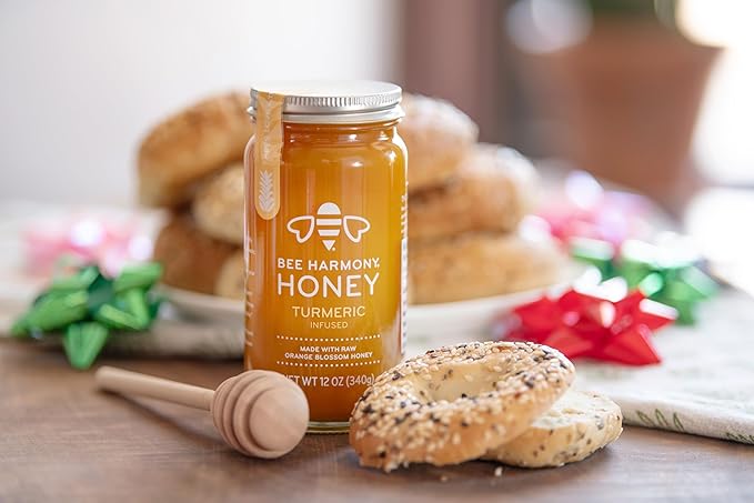 Bee Harmony Turmeric Infused Honey 12 OZ Pack of 2