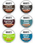 Maud's Decaf Coffee Pods Variety Pack 54 ct 6 Assorted Roasts &amp Flavors Decaf Dark &amp Medium Roast Coffee in Single Serve Pods - 100% Arabica Coffee Compatible with Keurig K Cups Maker