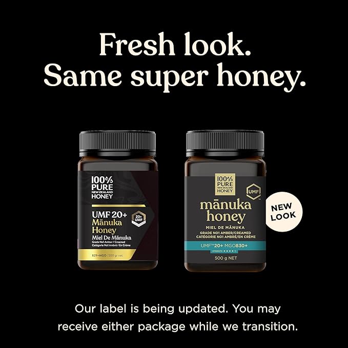Manuka Honey UMF 20+ MGO 830+ 100% Pure New Zealand Raw Unfiltered Certified Award Winning Silky Smooth Taste &amp Texture 17.6 Oz