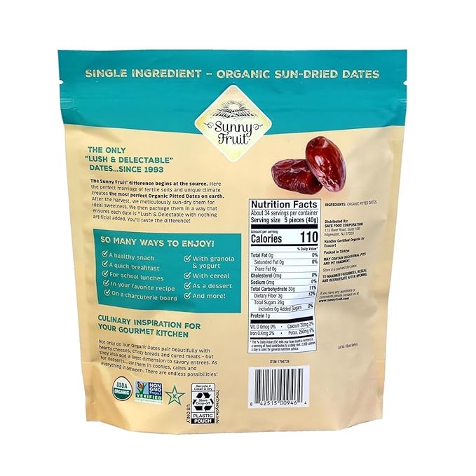 ORGANIC Pitted Dates (Deglet Nour) 48oz Bulk Bag (3 lbs) | NO Added Sugars Sulfurs or Preservatives | NON-GMO VEGAN HALAL &amp KOSHER