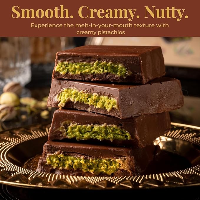 Leonessa Dubai Chocolate Bar Pistachio Kit – Premium Dubai Chocolate Bar with Pistachio – Rich Flavor &amp Creamy Texture - 3.5 Oz Pack of 2