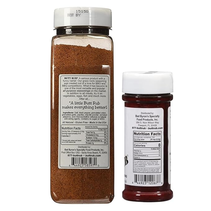 Bad Byron’s Butt Rub Barbeque Seasoning Shaker Bundle | Award-Winning All-Purpose Dry Rub for Pork Chicken Beef &amp More 26 oz &amp 4.5 oz
