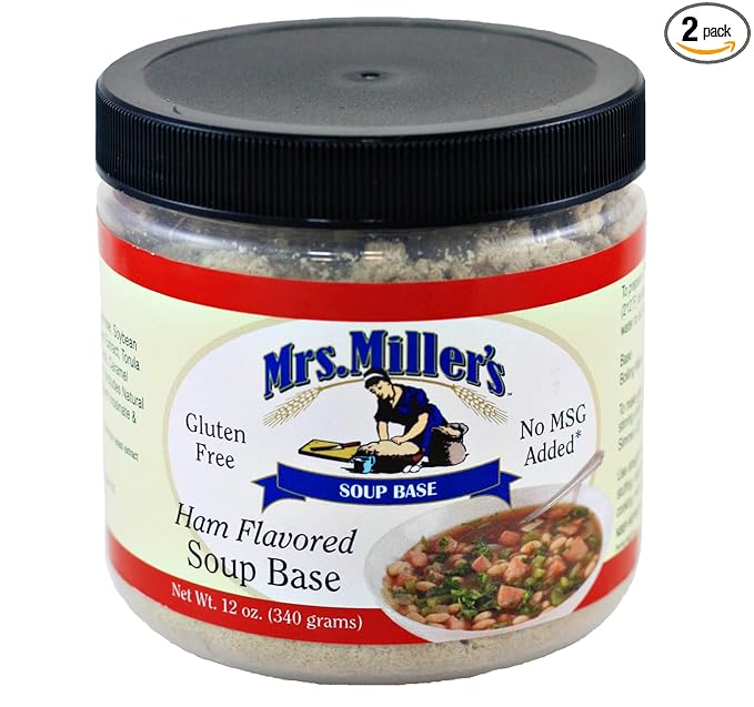 AmishTastes Mrs. Miller Gluten-Free Ham Soup Base No MSG 12 oz. (Pack of 2)