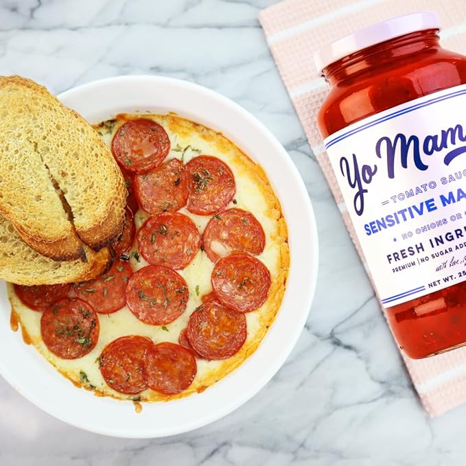 Yo Mama's Foods Sensitive Marinara Pasta Sauce | (3) 25 Ounce Jars | No Sugar Added Low Carb Gluten Free Paleo Friendly and Made with Fresh Non-GMO Tomatoes