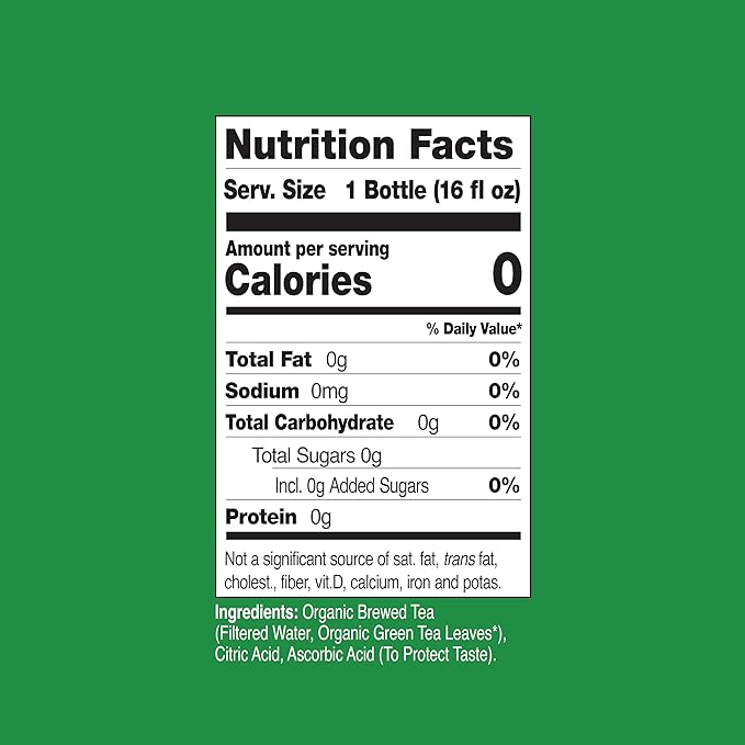 Just Ice Tea Organic Iced Tea 16 Fl Oz Glass Bottles (Original Green Tea Pack of 12)