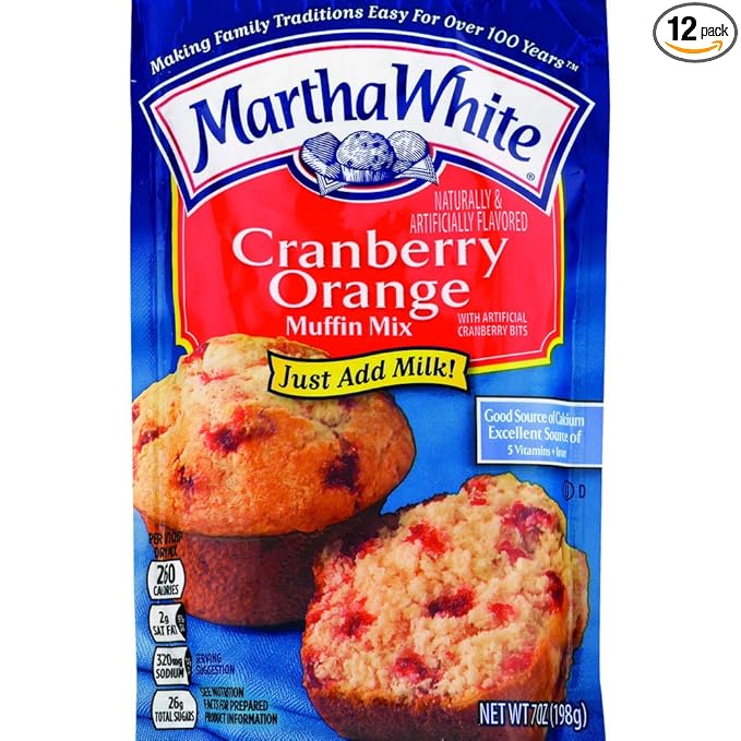 Martha White Cranberry Orange Flavored Muffin Mix 7-Ounce (Pack of 12)