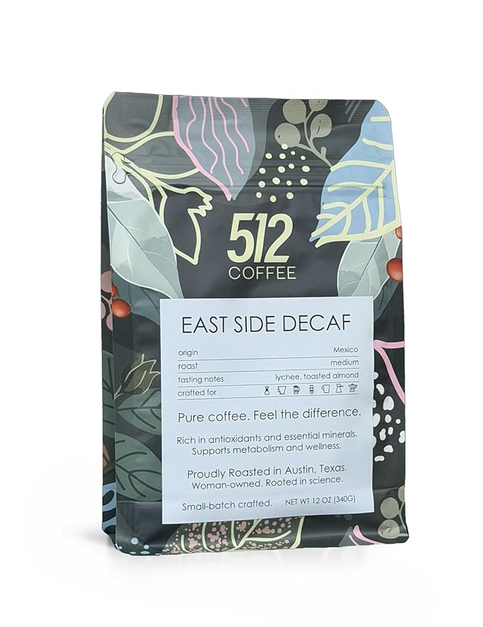 512 Coffee – Specialty Naturally Decaffeinated Whole Bean Medium Roast – East Side DECAF – Freshly Hand-Roasted Specialty Arabica Premium Small Batch
