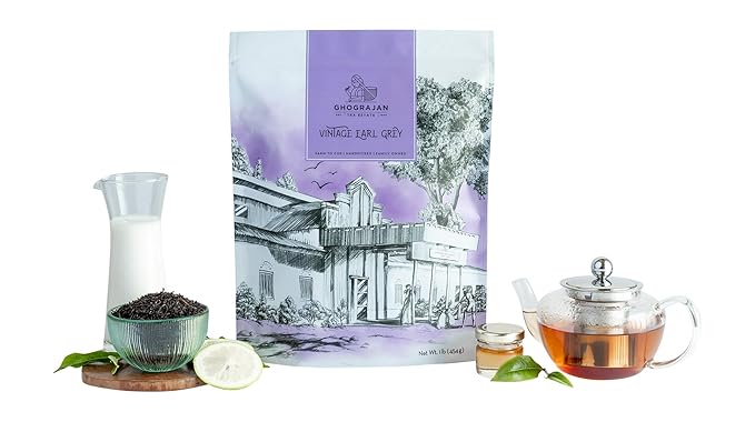 Loose Leaf Earl Grey Black Tea (200+ Cups) - Fresh Harvest - Directly Shipped From Our Family-Owned Estate in India - Blended with Organic Bergamot Oil Sourced From Italy - Bulk Pack ƒ