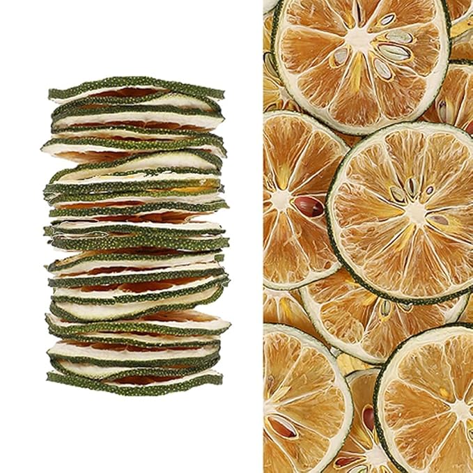 Dried Lime Slices 4.23oz/120g Dehydrated Lime For CocktailsCake Decoration Cocktail Decoration Table Flowers Candle Crafts No Additives No Sugar Added (4.23 oz)