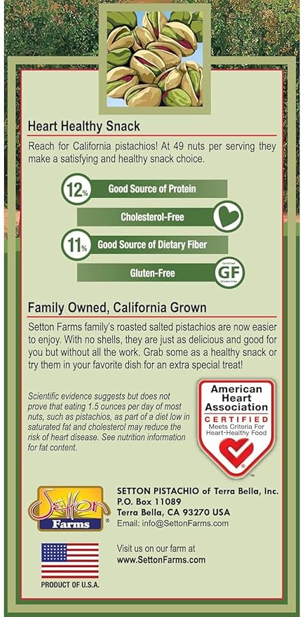 Setton Farms Shelled Pistachio Kernels Halves &amp Pieces Raw 20 Ounce (No Shells Raw Unsalted) (Also perfect for making Dubai Chocolate)