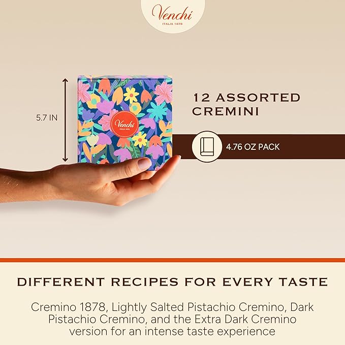 Venchi - Spring Tray Box with 12 Cremini Venchi Spring Collection 4.76 Oz Gluten Free Gift Idea